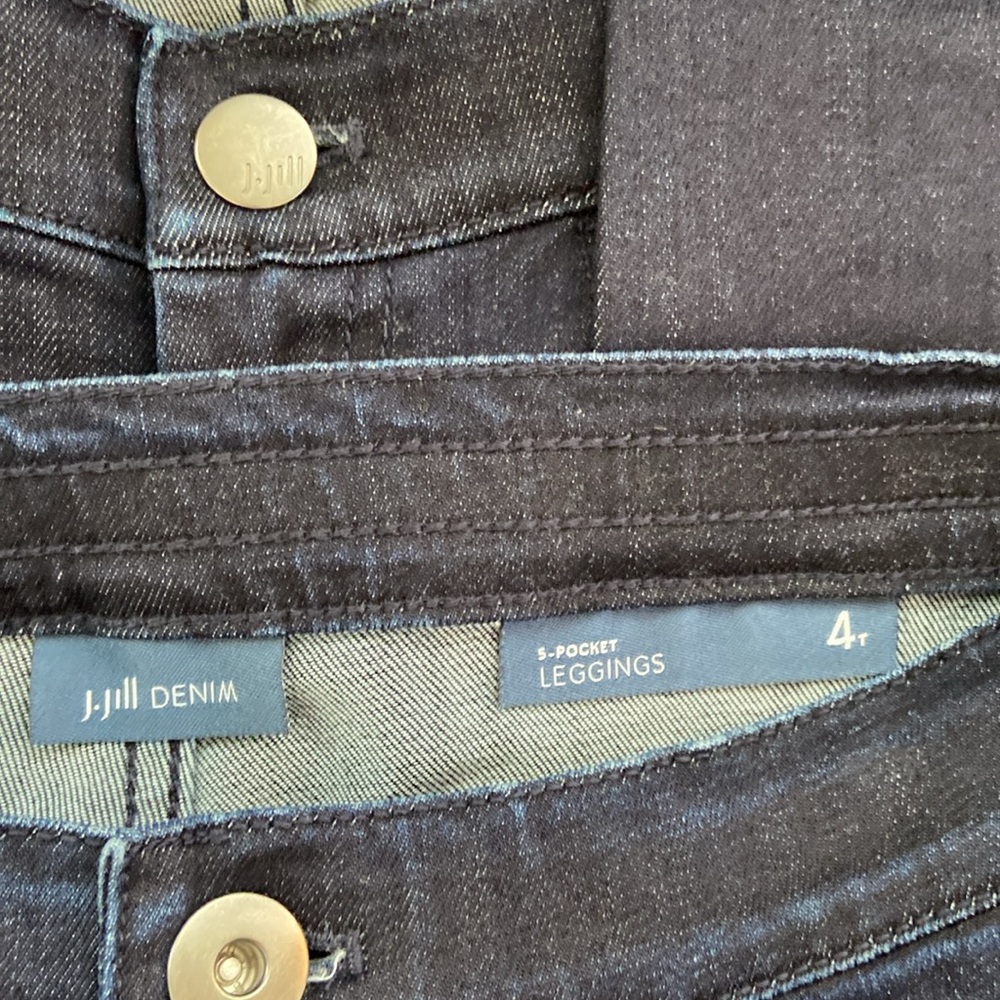 2 Pairs J Jill Dark Denim Zip Up Jeggings Size 4 Tall - Picture 2 of 14